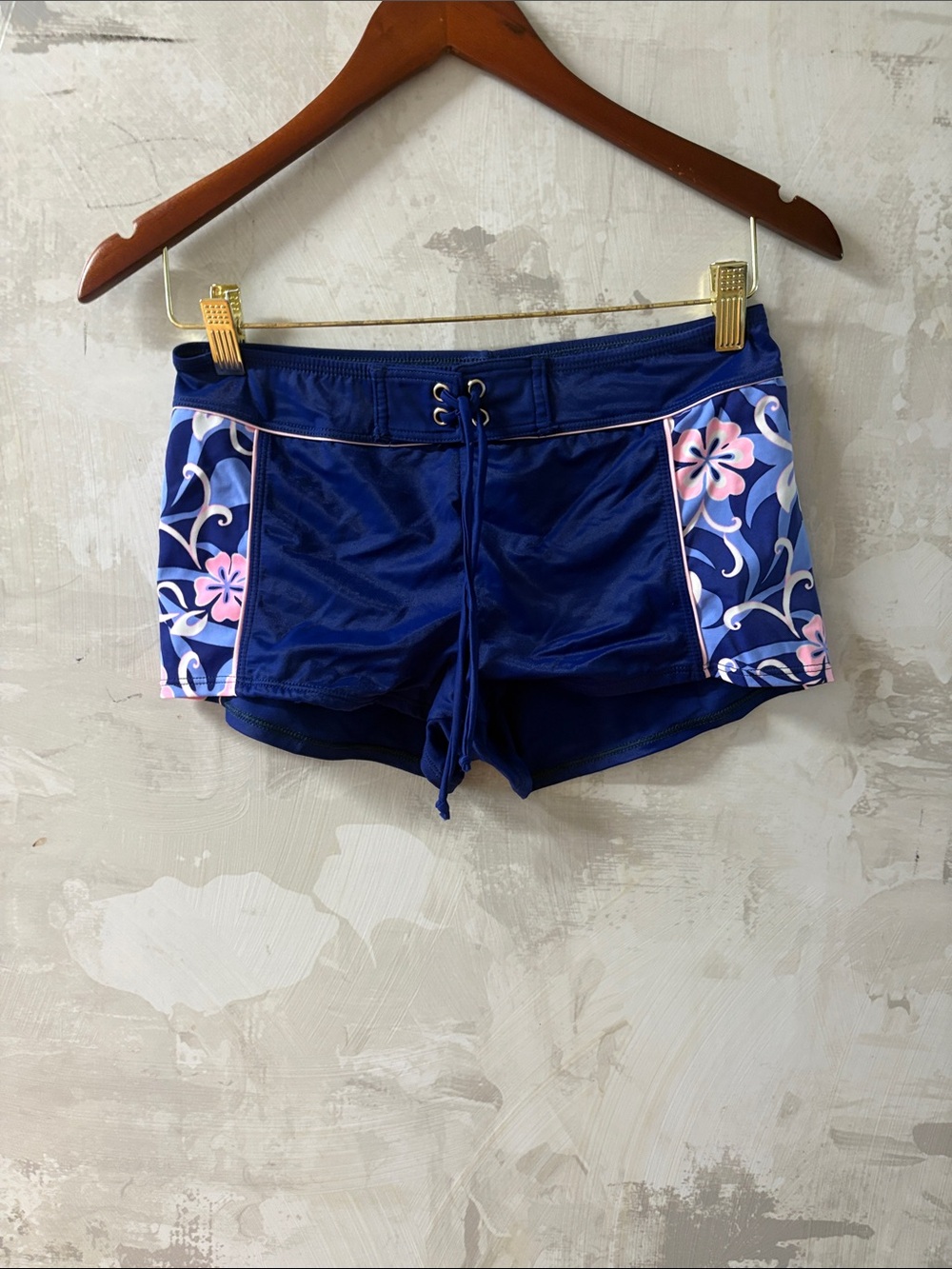 Navy Floral Side-Panel swimming Shorts